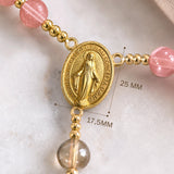 Catholight Marian Grace Rose Quartz Rosary