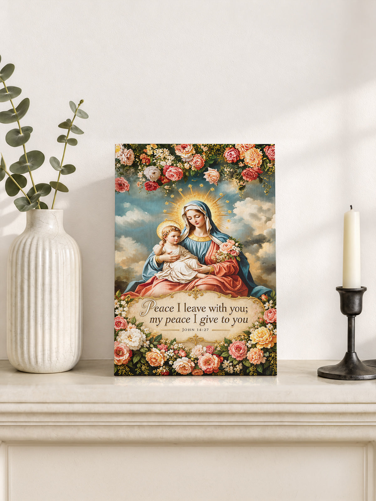 Catholight Halo Of Roses Devotional Wooden Art Quote