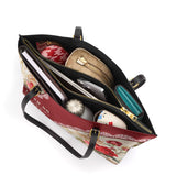 Catholight  Blooming With Faith Leather Tote Bag